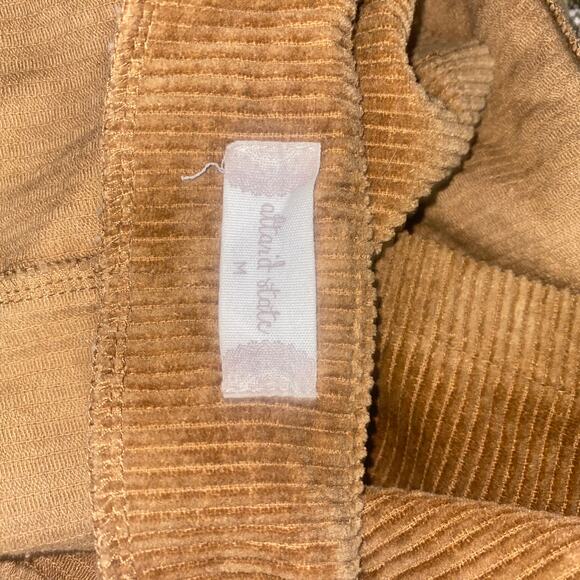 Altar'd State Brown Tan Corduroy Button-Fly Mini Skirt Women's Size Medium - Picture 5 of 6